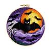 Halloween Needle Felting Kit Beginner Felt Craft Set DIY Felt Painting with Faux Wool Needle Frame Stamped Fabric for Adults Handcraft Lovers