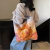 Cute Cartoon Print Single Shoulder Bag Large Capacity Street Style Tote Bag Canvas Bag Students