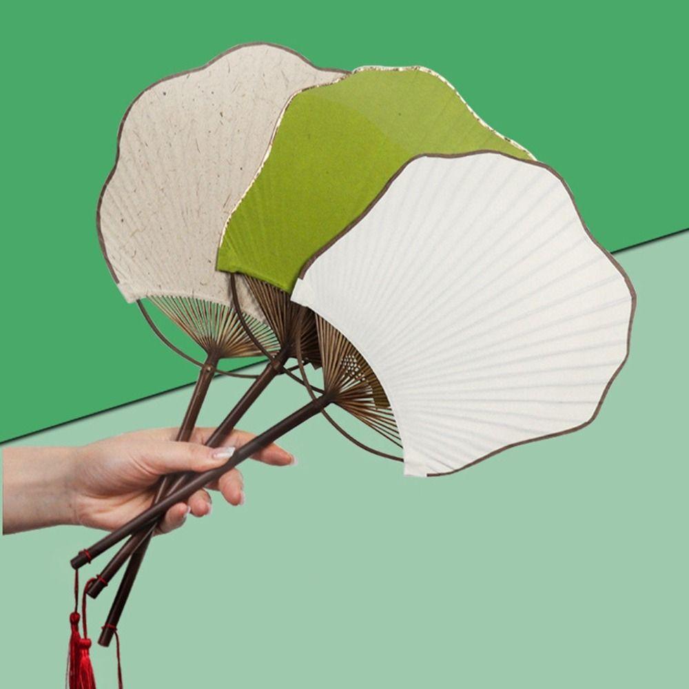 

Chinese Style Blank Paper Fan Bamboo Handheld Fan Classical Rice Paper Fan Hanfu Style 5