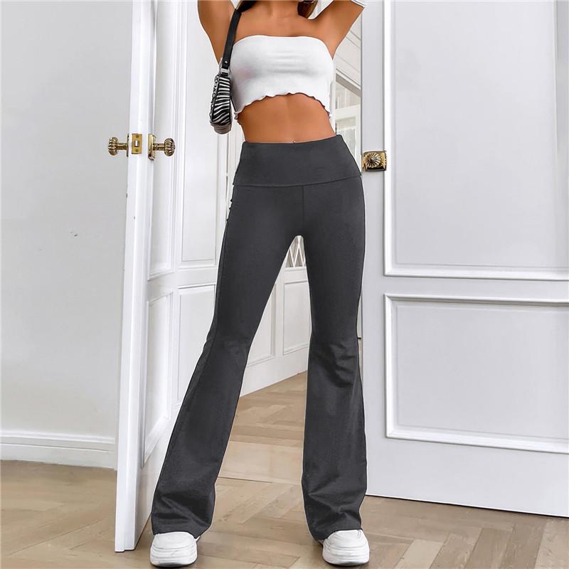 Women Micro Flared Shark Pants Leggings Slim Yoga Pants Women High Waist Wide Leg Pants Gym Sports Flared Pants Dance Trousers
