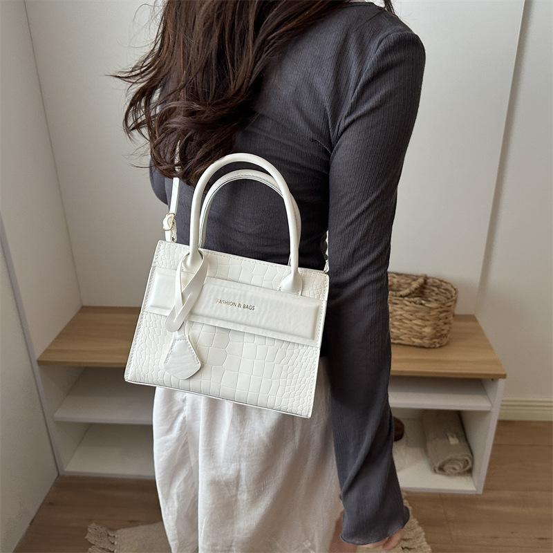 Women Crocodile Embossed Crossbody Shoulder Handbag Urban Simple Medium Tote Bag