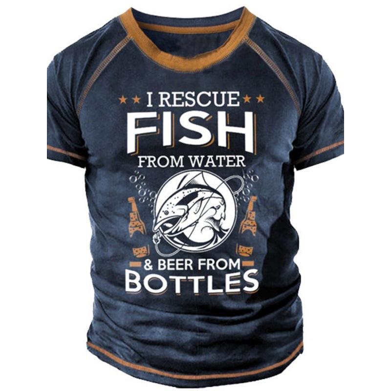 Summer Men's Short Sleeved 3D Digital Printed T-shirt with Street Trendy Patterns