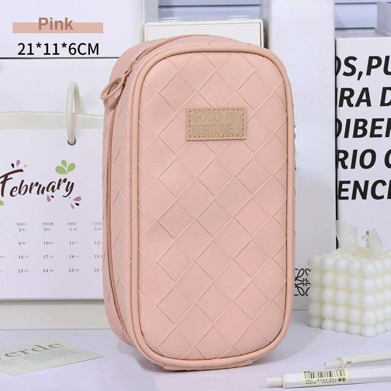 Kožené pouzdro na tužky Velkokapacitní sáček na tužky Přenosná krabička na pera Pouzdro na tužky Pouzdro na psací potřeby Úložný sáček Školní potřeby