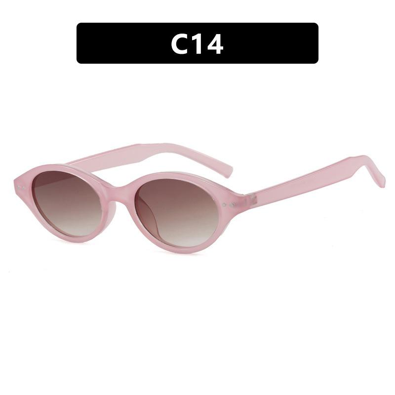 

Simple Fashion Oval Sunglasses Women Men Classic Trend Artistic Sense Sun Glasses Pool Party Vacation Shade Glasses C14