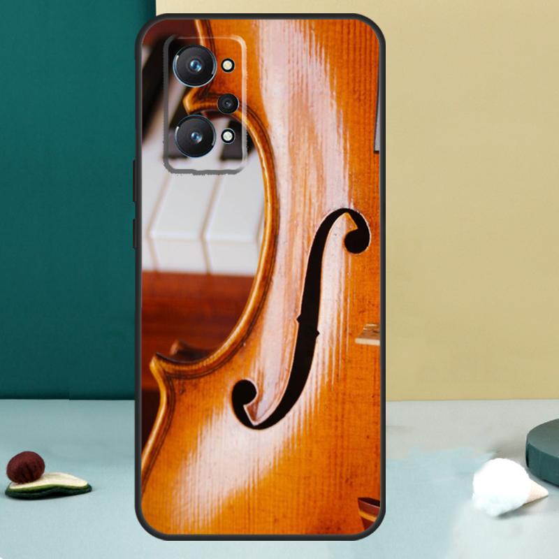 Cool Music Violin For Realme 11 10 12 13 14 Pro Plus GT 7 6 5 Pro GT 6T C67 C61 C53 C51 C21Y C25S C75 C55 Case