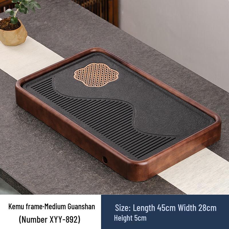 Wooden Home Office Dry Bubble Tea Tray with Drainage Medium 45x28x5cm