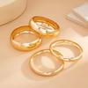 Ingemark Punk Glossy Metal Round Chunky Bangles for Women New Trend Hip Hop Gold Color Geometric Bracelet Set Grunge Jewelry Men