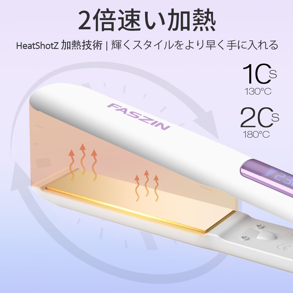 Hair Fast Heat Titanium Flat Iron with Negative Ions To Create Smooth Multipurpose Straightener and Curler Dual Voltage Styling Tool for Professional