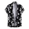 Retro Hawaiian Flower Shirt For Men Summer 3d Print Plants Leaves Short Sleeves Button Down Shirts Beach Tops Blouse Clothes