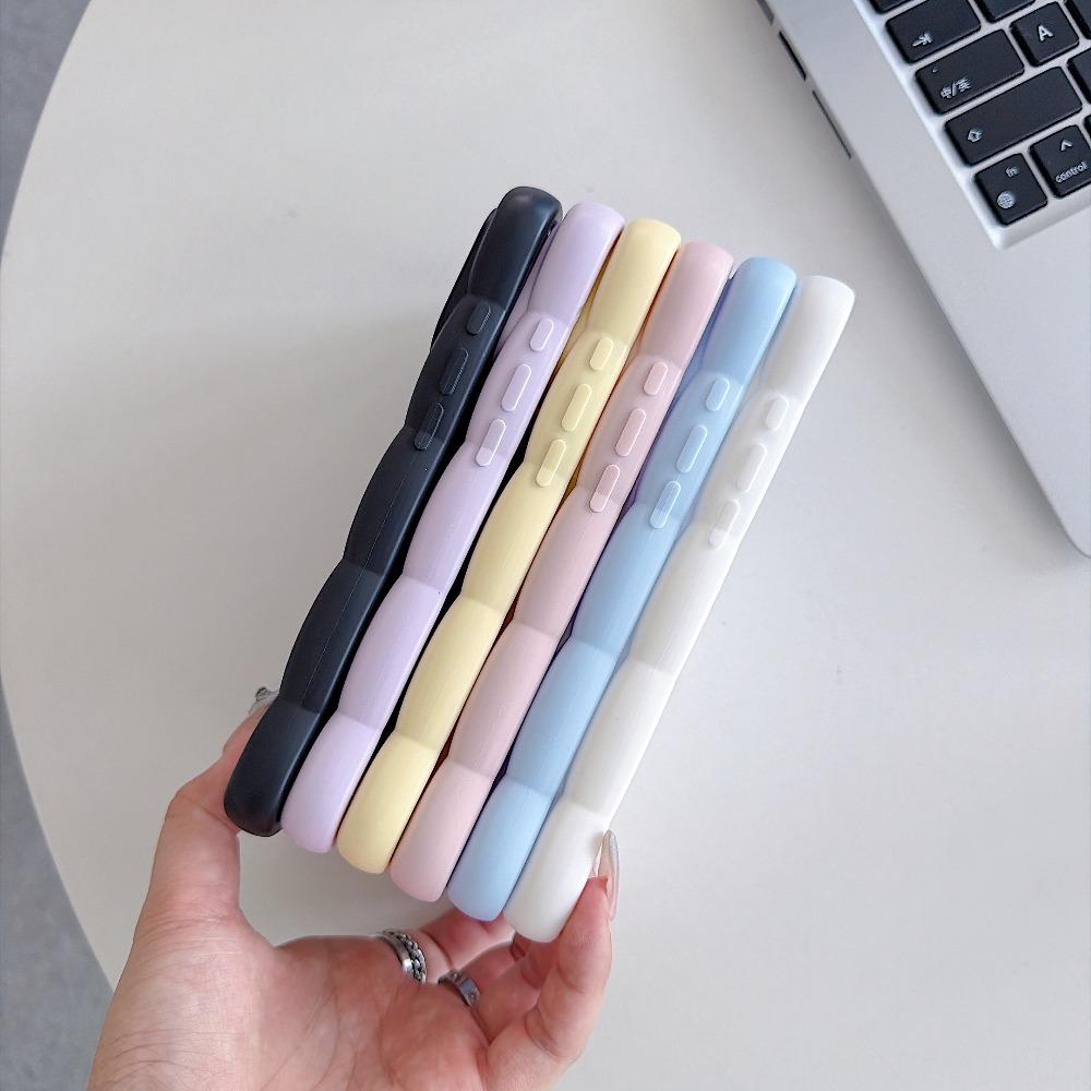 Cute Cloud Puffy Grid Silicone Phone Case For iPhone 17 18Pro Max 16 15 14 13 Pro Max 17 Pro Soft Shockproof Protective Cover