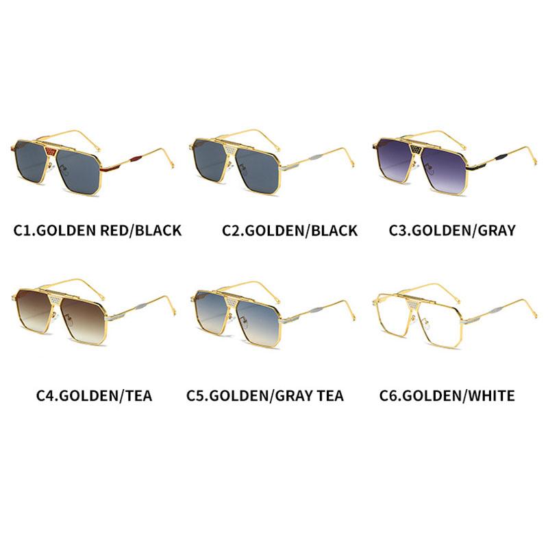 Metal Classic Brand Designer Square Sunglasses Women For Men Vintage Sun Glasses Punk Popular Big Frame Luxury Eyeglasses Uv400