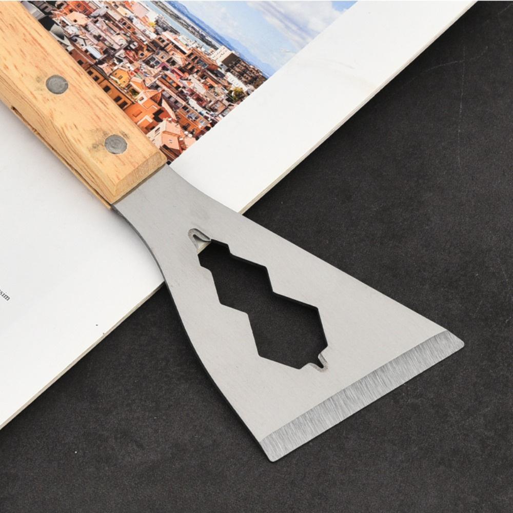 1 Spackelspade i rostfritt stål med trähandtag Tjockt skrapverktyg för rengöring, borttagning av olja För underhåll av rum och källare, Rengöringsverktyg