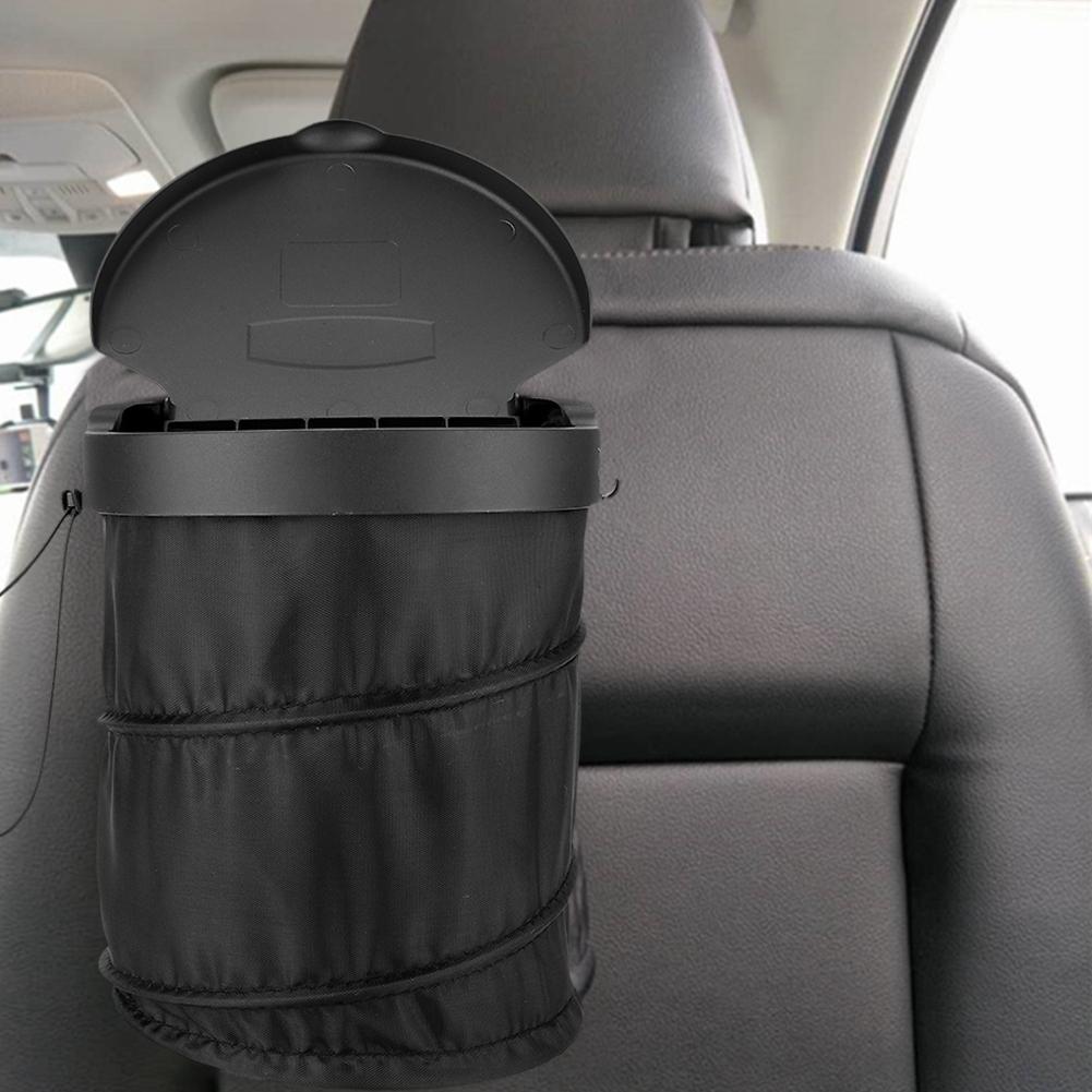 Foldable Car Trash Bin Rubbish Waste Dust Can Oxford Cloth Back Hanging Garbage Bag