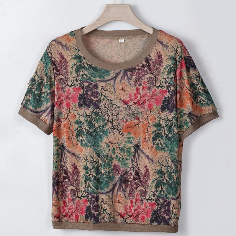 Übergröße Sommer Freizeitblusen Damen Kleidung Locker Elegant Kurzarm Damenhemden