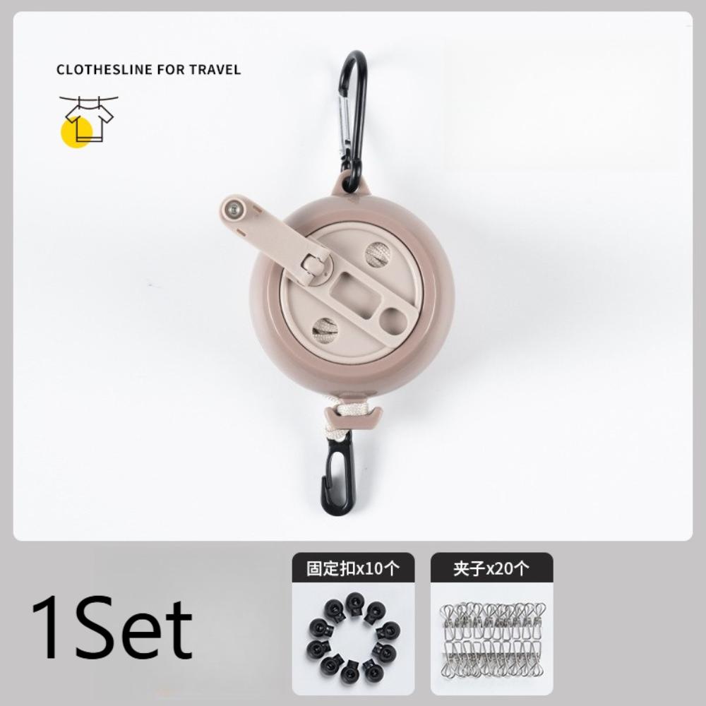 Upgrade 10m Retractable Clothesline Outdoor Travel Portable Clothes Line with 10 Fixed Buckles & 20 Clips Camping Accessories