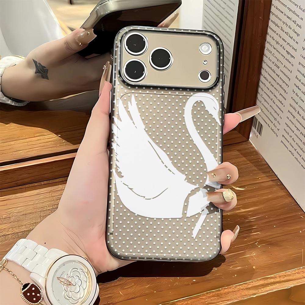 Phone Case For Iphone 12 Pro Max 16 17 Air 15 14 13 Pro 12 11 14 Plus Vintage Silhouette Swan Shockproof Silicone Funda Cover