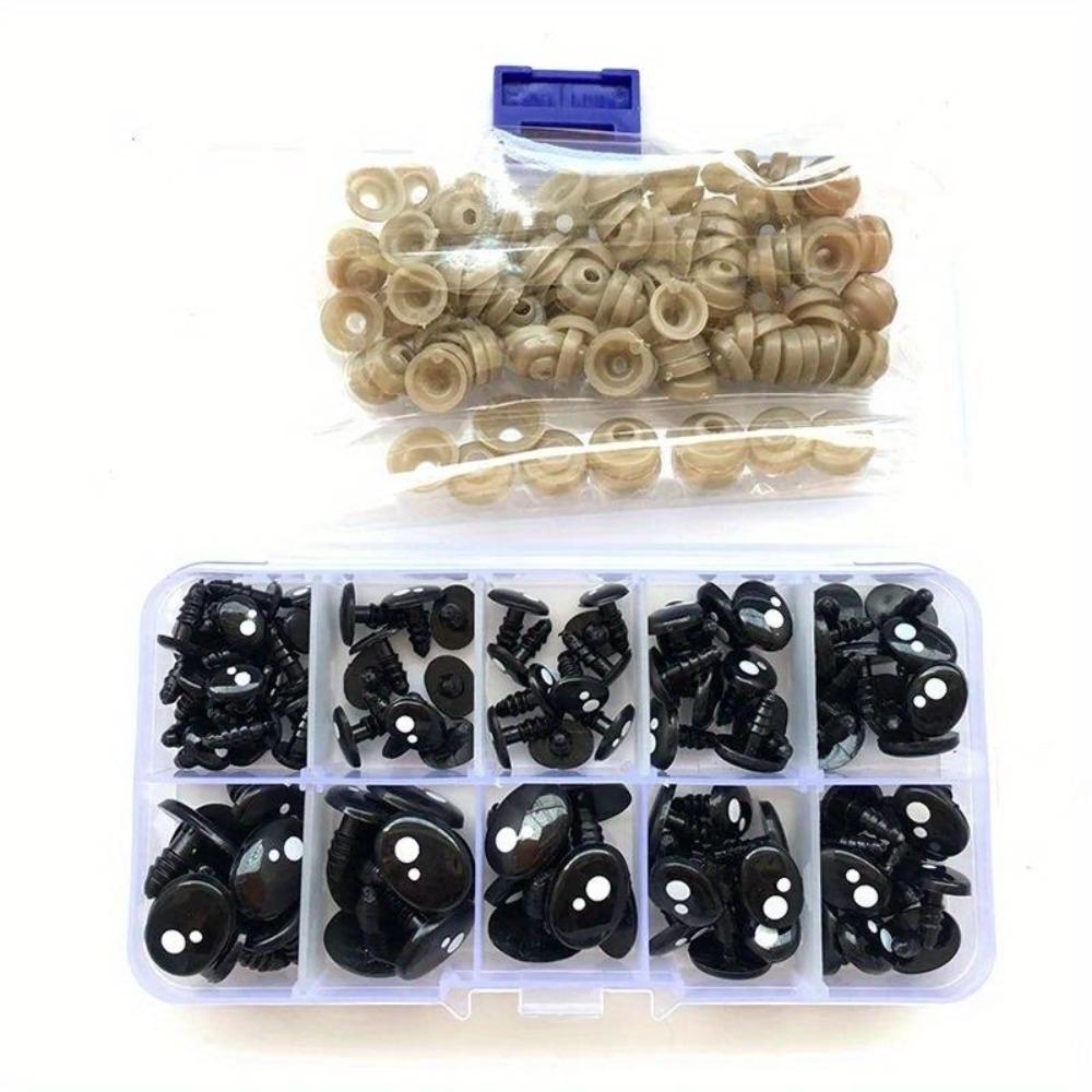 100Pcs/box Doll Eyes Cartoon Safety Eyes Nose Dolls Toys for Bear Stuffed Toys Animal Puppet Dolls Craft