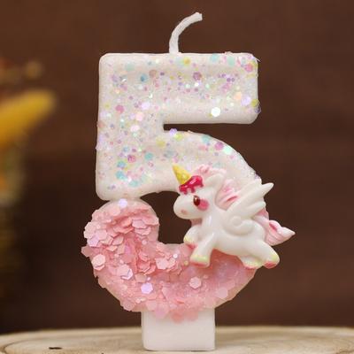 Unicorn Birthday Number Candle 0-9 Number Cake Candle Decoration Party Decoration