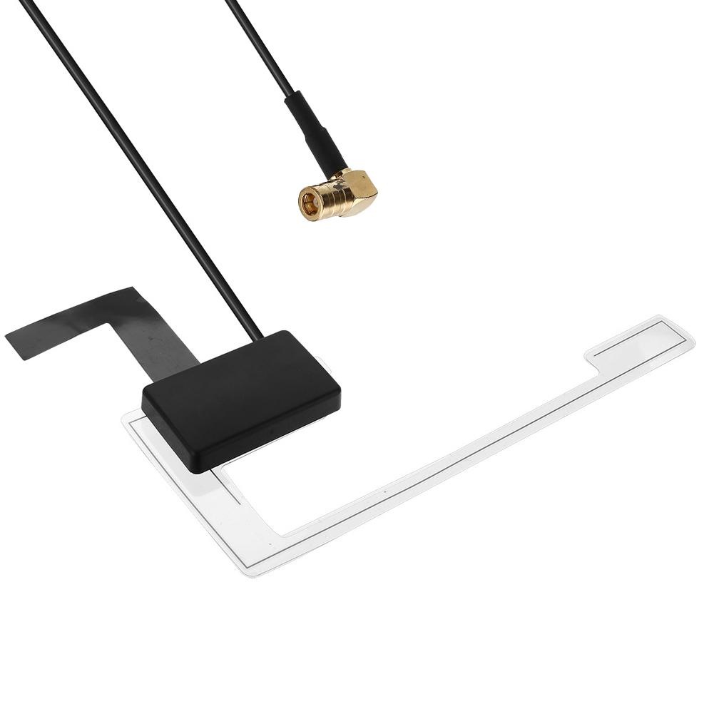 Autoradio Fensterantenne mit SMB-Adapter Aktive DAB-Antenne Versteckte Klebeantenne für Fenster, Dach, Windschutzscheibe für Fahrzeug, LKW, SUV