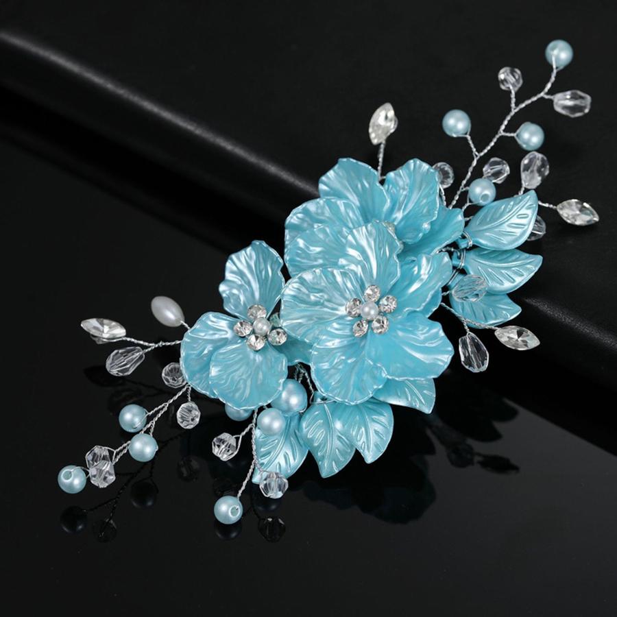 Shell Wedding Hair Combs Women Headbands Accessories Crystal Pearls Weave Flower Bridal Headpiece Clip Bride Jewelry Gift