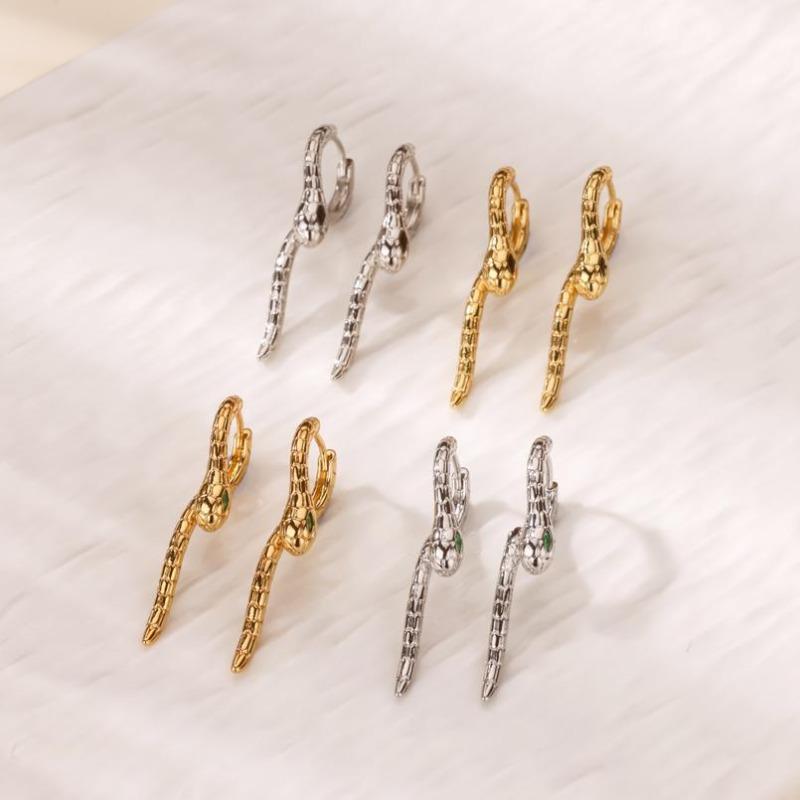 Snake-shaped Long Earrings, Stud Earrings, Women's Light Luxury, High-end Sense, Niche Ear Buckle Design Sense, Winding Personality