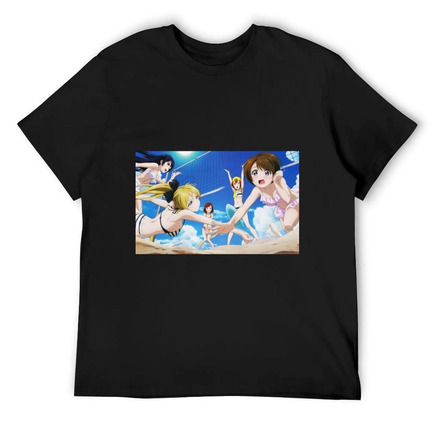 Love Live! Beach Volleyball! T-Shirt customs vintage graphic tee baggy shirts shirts men S
