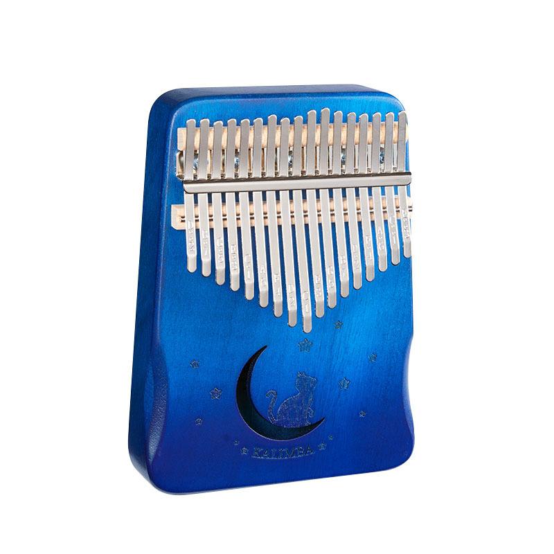 17 key Mahogany Kalimba 21 Key Thumb Piano Finger Piano for Beginner Cat Moon Mbira Gifts for Adults/Kids