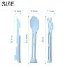 3-piece Portable Cutlery Set with Detachable Wheat Straw, Suitable for Travel, Picnics, Camping.