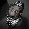 Men's Fashion Watch Square Watch Stainless Steel Quartz Watch Business Watch Simple watch Calendar Watch
