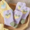 Daiso Double Heart Sleep Socks Purple