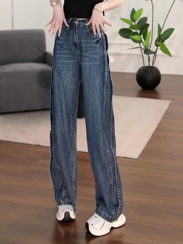 2025 Autumn/Winter Women's Retro High-Waist Wide Leg Jeans