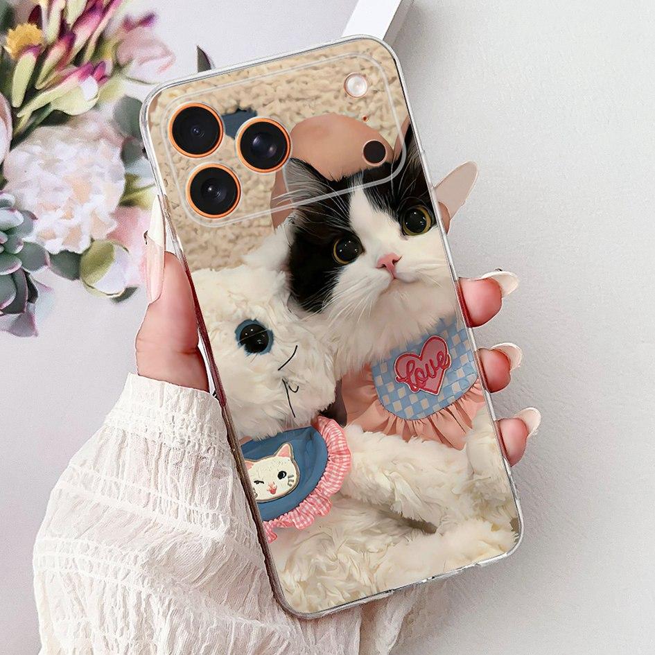 Für iPhone 17 Pro Max Hülle Coole Drachen Löwen Katze Cartoon Weiches Silikon Handy Rückseite auf iPhone 17 Pro iPhone17 17Pro Schutz