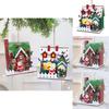 Christmas Wooden House Decor With Snowy Scene For Holiday Home Display