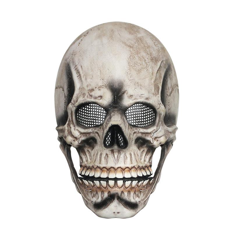 Mouth Movable Jaw Skull Hood Mask Masquerade Open Mouth Horror Skeleton Headgear Halloween Party Spoof Props Cosplay Costume