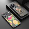 Flowers Fruits Print Magnetic Phone Case For iPhone 17 Pro 16 15 14 13 Pro Max 17E Slim Hybrid TPU+PC Matte Cover
