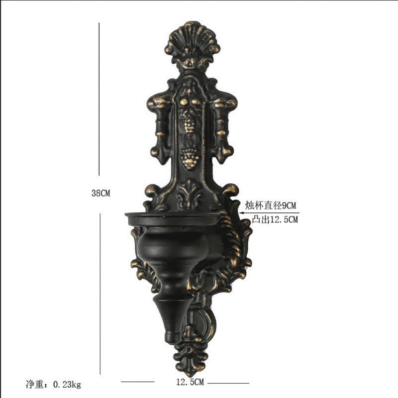 Rustic Iron Wall Hanging Candle Holder Cup Block Candles Nordic Home Hotel Decor