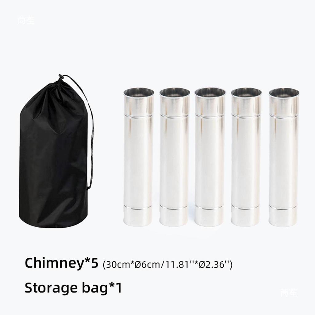 Thickened Stainless Steel Chimney Accessories: Anti-Scald Elbow, Rain Cap, Heat-Insulating Wood Stove Tent Fireplace