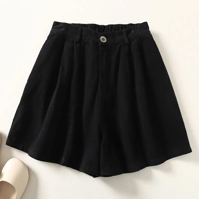 Shorts Pants Women Cotton Summer Versatile Vintage Loose Large Size Casual Wide Leg Pants Shorts