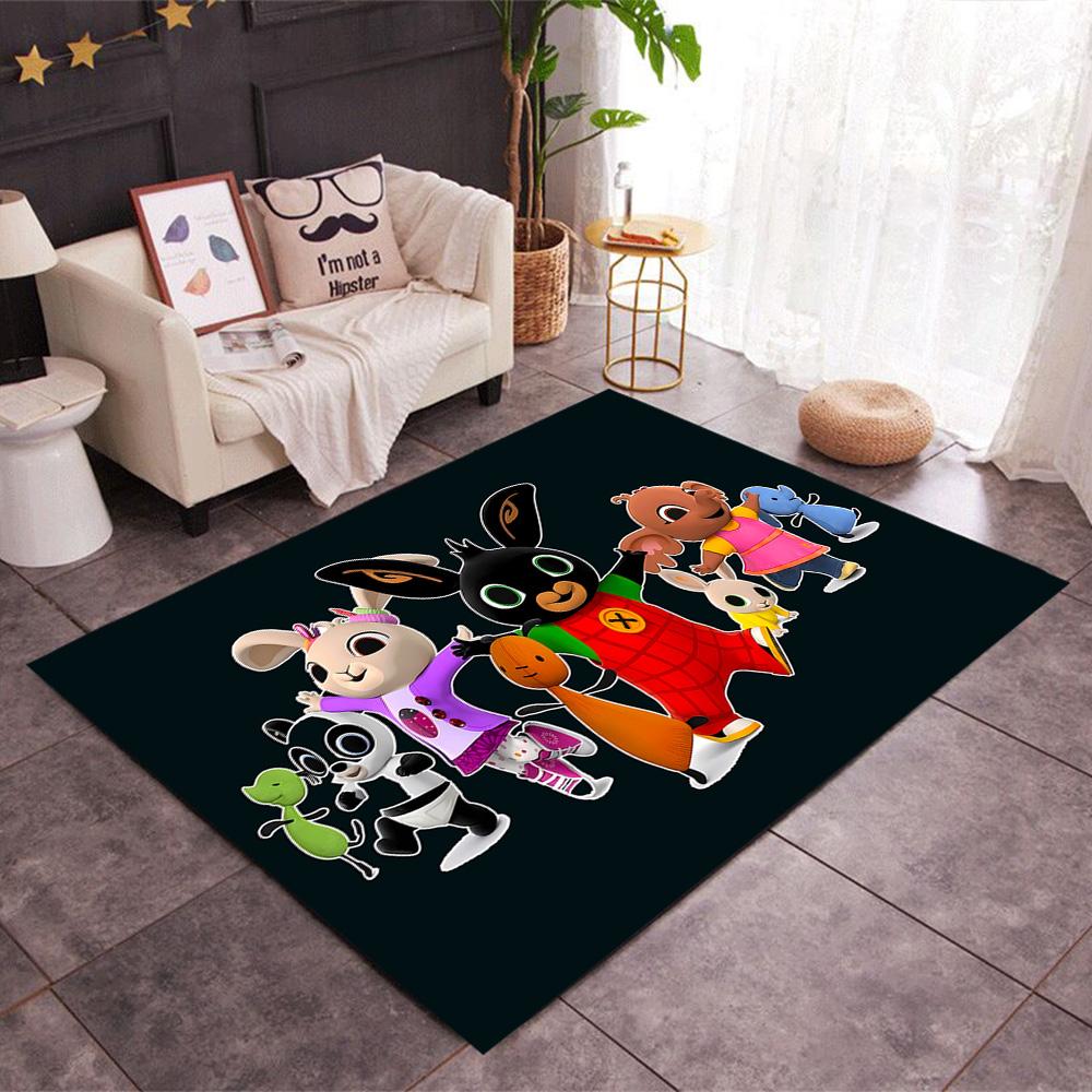 Bing's Birthday Celebration Themed Anti-Slip Rugs - Polyester Home Decor, Suitable for Bedrooms, Living Rooms, Doorways, Studios, and Decorations