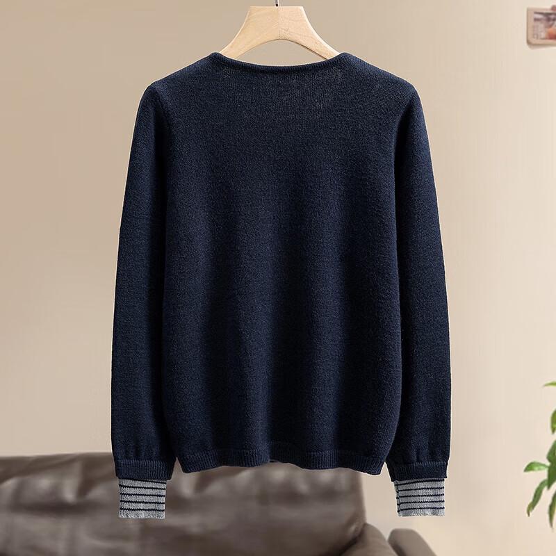 Women's Color-block Stripe Fake Two-Piece Knit Top