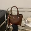 High-value Retro Brown Small Bag Women's 2025 New Autumn and Winter Versatile Messenger Bag Portable Bucket Bag