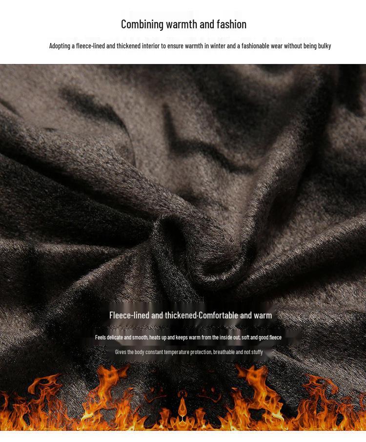 Men's Casual Autumn Leather Jacket - Middle-aged Plus Velvet Thick Style