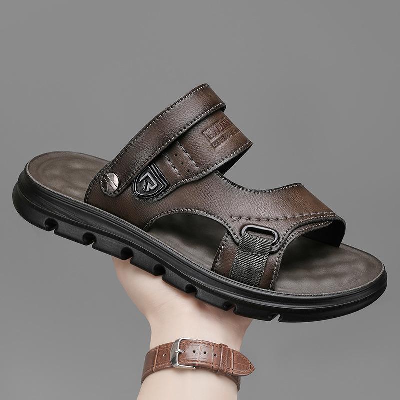 Sandals Men's 2025 Summer New Men's Simple Style Casual Wading Trend Soft Sole Dual-purpose Non-slip One-word Sandals