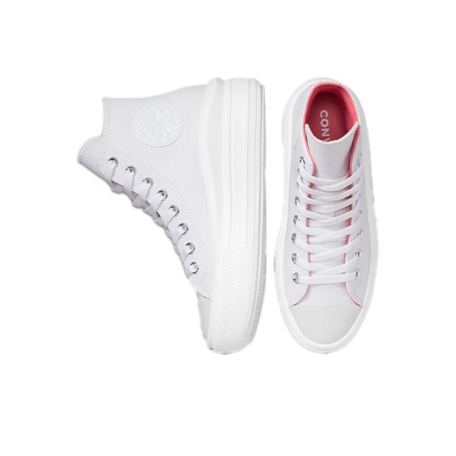 Converse Chuck Taylor All Star Move Comode Suola Spessa Casual Antiscivolo Resistenti Scarpe Alte in Tela Donna sneakers Bianche 571622C