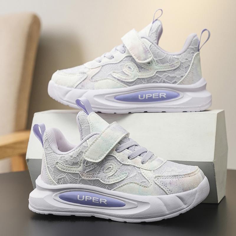 

Детская спортивная обувь 2025 осень ученики начальной школы повседневная мягкая подошва сетка дышащая легкая универсальная липучка обувь для девочек 38