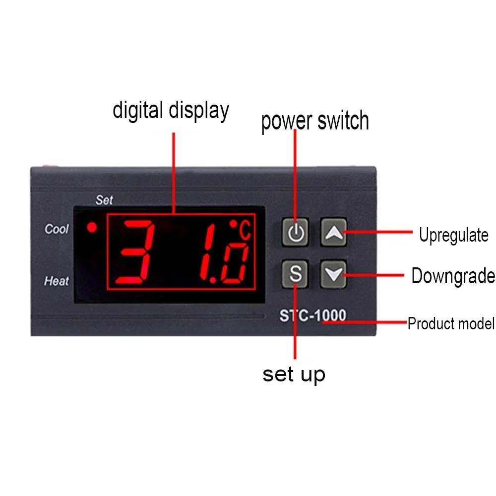 Stc-1000 Intelligenter Temperaturregler LED Digitales Thermostat Thermoregulator Inkubator Relais Heizung und Kühlung 12 V 220V