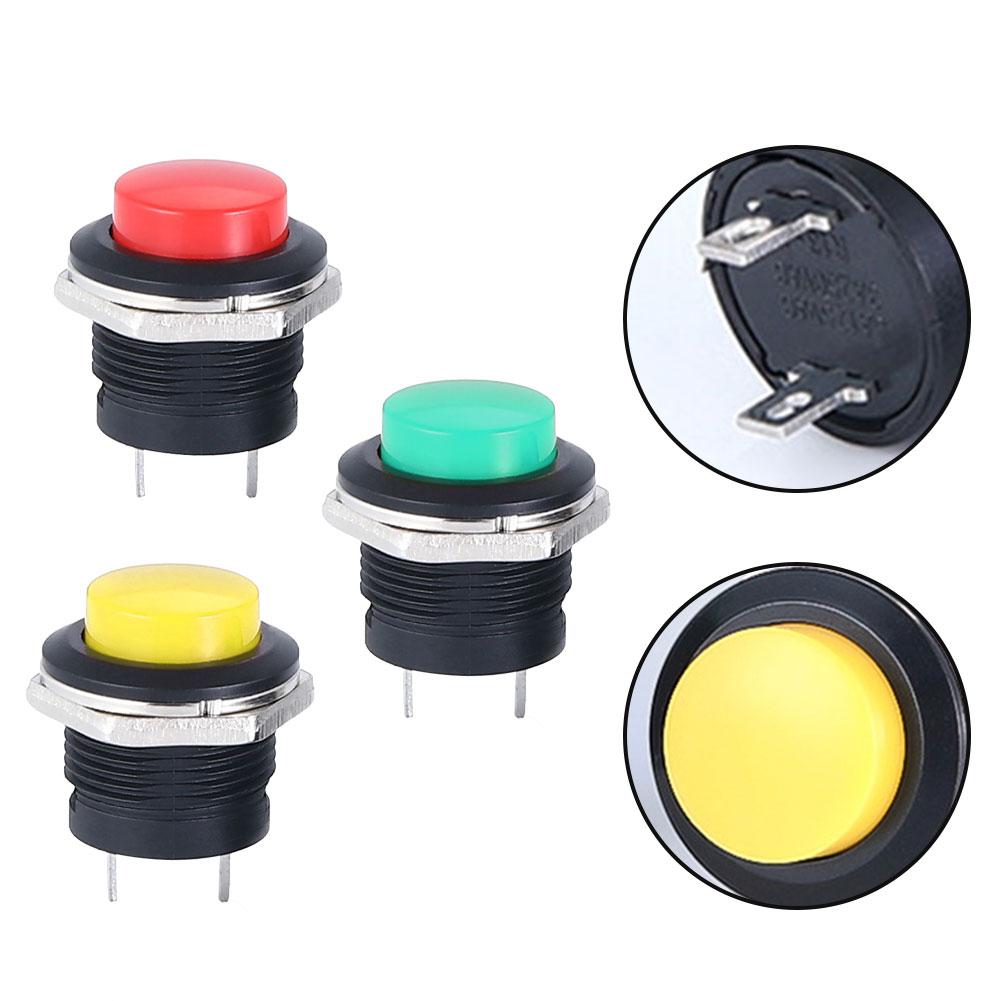 12V Momentary Push Button Switches For Car Boat Truck Ignition Switch Replacement Parts 16mm OFF- ON Push Button Switch