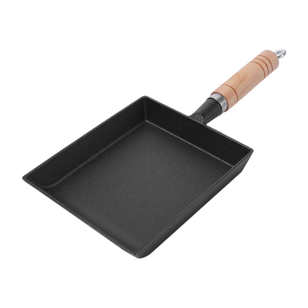 Square Non Stick Egg Frying Pan Japanese Style Wood Handle Omelette Maker Household Cookware Fried Pot Kitchen Gadget
