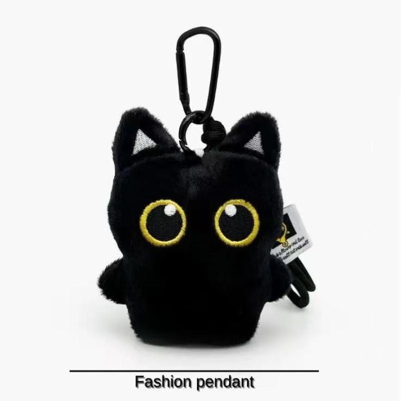 Cute Black Cat Plush Toy Doll Keychain Small Pendant Cartoon Kitten Soft Animal Bag Backpack Ornament For Boy Girl Birthday Gift