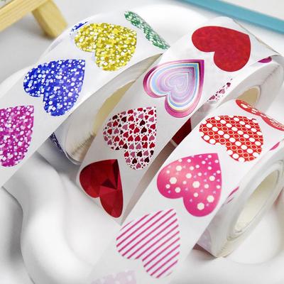 Red Heart Star Thank You Self-Adhesive Stickers - Handmade Wedding & Birthday Decoration Labels